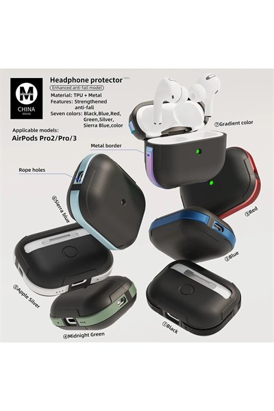 Mey İthalat®  Airpods 3 (3.nesil) MO-A8 Armor Kılıf - Siyah
