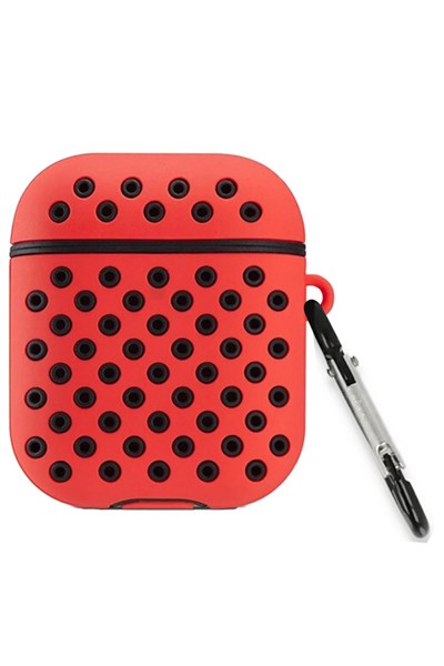 Mey İthalat®  Airpods 3 (3.nesil) Spor Delikli Kılıf - Kırmızı-Siyah