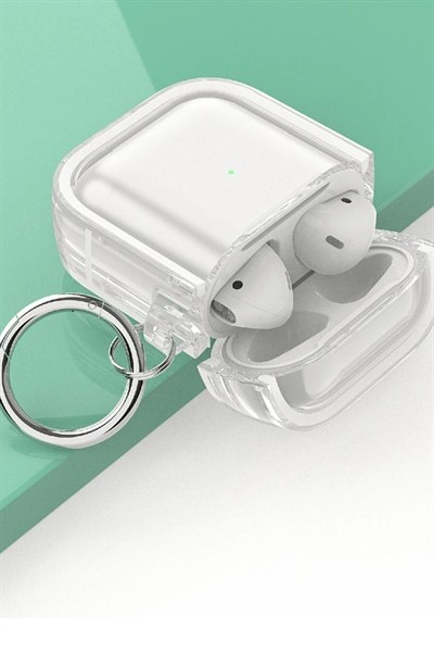 Mey İthalat®  Airpods 4 (4.nesil) Shiny Şeffaf Kılıf - Beyaz