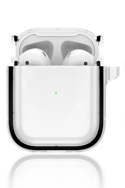 Mey İthalat®  Airpods 4 (4.nesil) Shiny Şeffaf Kılıf - Siyah