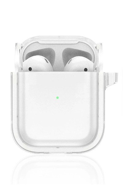 Mey İthalat®  Airpods 4 (4.nesil) Shiny Şeffaf Kılıf - Beyaz