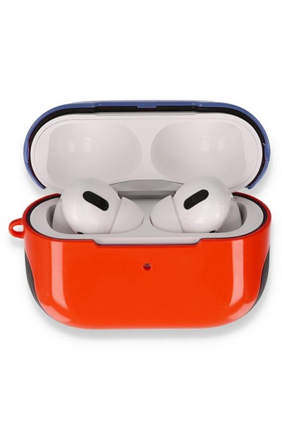 Mey İthalat®  Airpods Pro (1.nesil) 3in1 Kılıf - Kırmızı-Lacivert