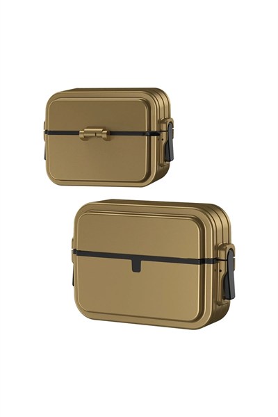 Mey İthalat®  Airpods Pro 2 (2.nesil) 404 Kilitli Kılıf - Gold