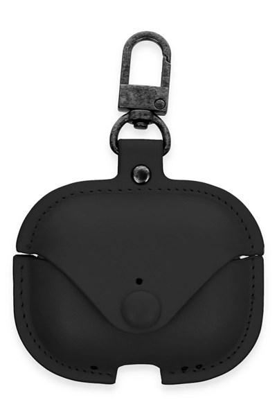 Mey İthalat®  Airpods Pro 2 (2.nesil) Çanta Deri Kılıf - Siyah