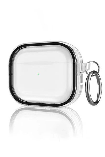 Mey İthalat®  Airpods Pro 2 (2.nesil) Shiny Şeffaf Kılıf - Siyah