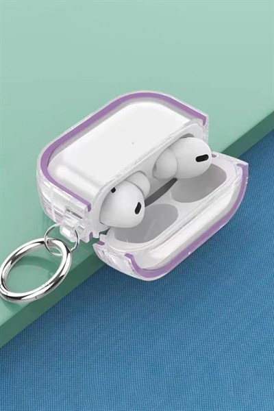 Mey İthalat®  Airpods Pro 2 (2.nesil) Shiny Şeffaf Kılıf - Beyaz