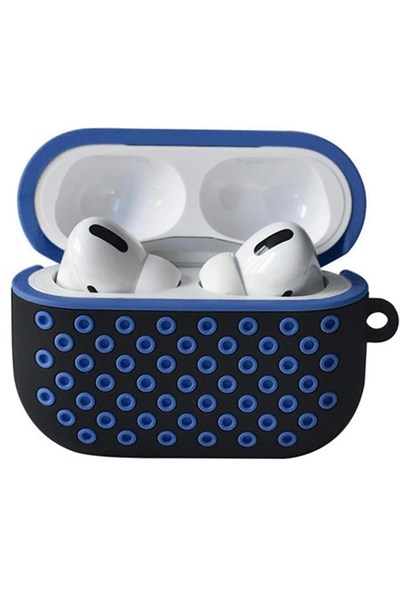 Mey İthalat®  Airpods Pro 2 (2.nesil) Spor Delikli Kılıf - Siyah-Mavi