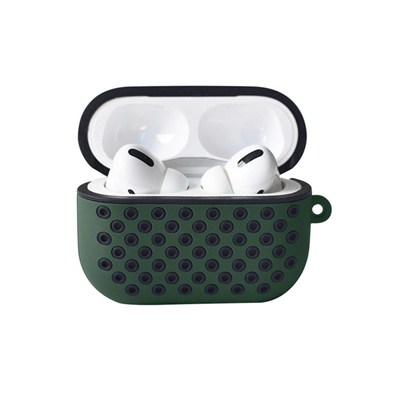 Mey İthalat®  Airpods Pro 2 (2.nesil) Spor Delikli Kılıf - Haki Yeşil-Siyah