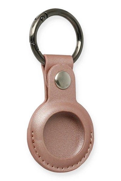 Mey İthalat®  Airtag Anahtarlık Deri Kılıf - Rose Gold