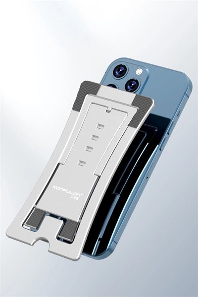 Mey İthalat®  CM23 Ayarlanabilir Katlanabilir Masaüstü Telefon Tutucu - Gümüş
