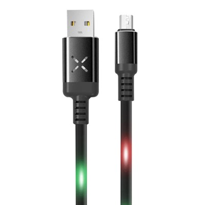 Mey İthalat®  DC09 Ses Duyarlı Işıklı Micro USB Kablo 1M 2A - Siyah