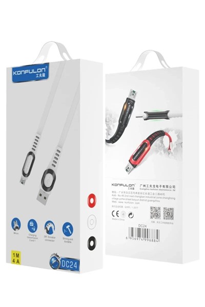Mey İthalat®  DC24 Micro USB Kablo 1.2M 4A - Kırmızı