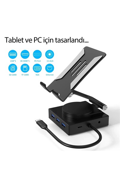 Mey İthalat®  Dönüştürücü 10in1 Hub 116 - Gri