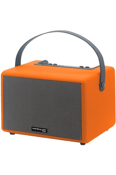 Mey İthalat®  F31 50W Sürücülü 2 Adet Mikrofonlu BT 5.2 Kablosuz Hoparlör - Turuncu