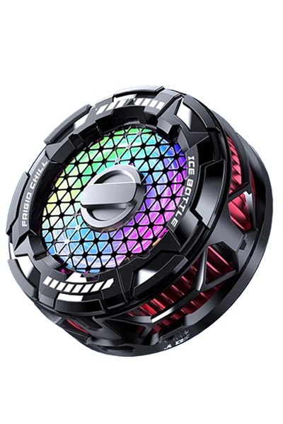 Mey İthalat®  FS02 15W RGB Radyatör Telefon Soğutucu Fan - Siyah
