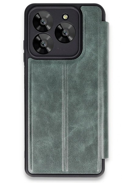 Mey İthalat®  General Mobile Era 50 Kılıf Flip Cover - Koyu Yeşil