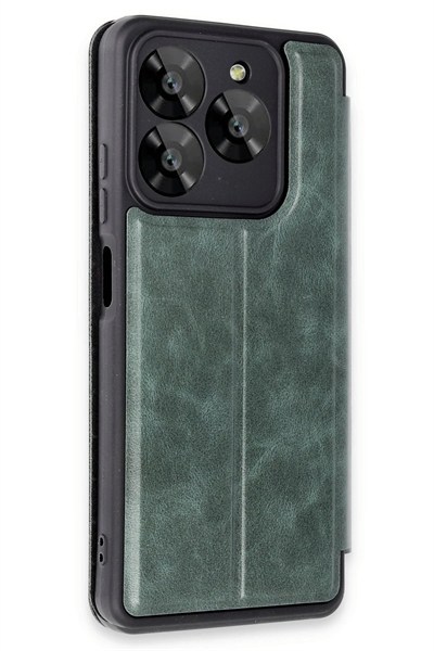 Mey İthalat®  General Mobile Era 50 Kılıf Flip Cover - Koyu Yeşil