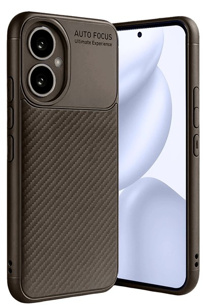 Mey İthalat®  Honor 400 Kılıf Auto Focus Karbon Kapak - Kahverengi