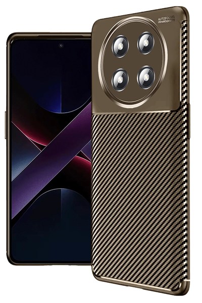 Mey İthalat®  Honor Magic 7 Lite Kılıf Auto Focus Karbon Kapak - Kahverengi