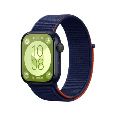 Mey İthalat®  Huawei Fit 4 Hasırlı Cırtcırtlı Kordon - Lacivert-Turuncu