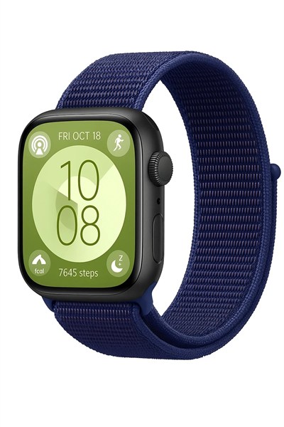 Mey İthalat®  Huawei Fit 4 Hasırlı Cırtcırtlı Kordon - Lacivert-Mürdüm