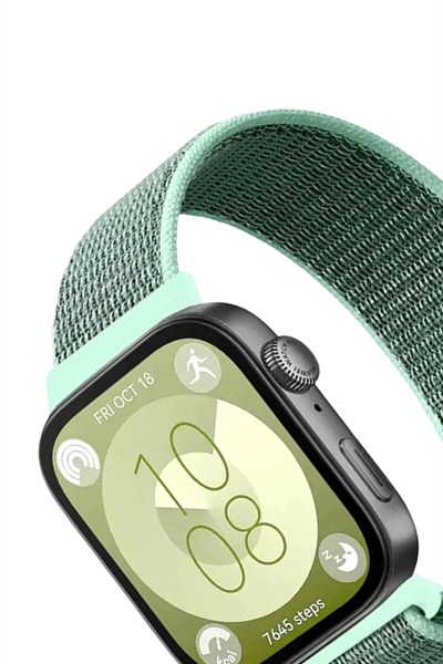 Mey İthalat®  Huawei Fit 4 Hasırlı Cırtcırtlı Kordon - Turkuaz