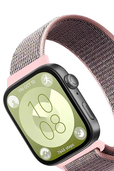 Mey İthalat®  Huawei Fit 4 Hasırlı Cırtcırtlı Kordon - Pembe