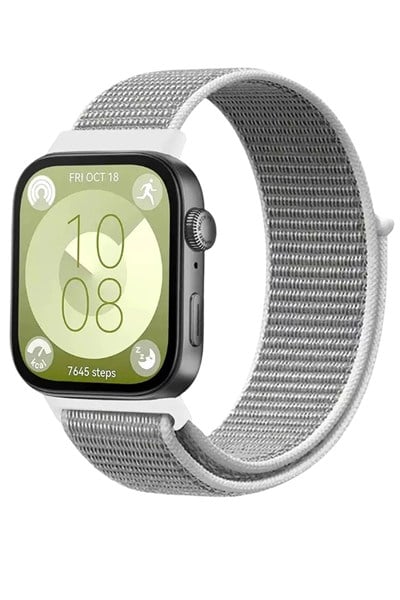 Mey İthalat®  Huawei Fit 4 Hasırlı Cırtcırtlı Kordon - Beyaz