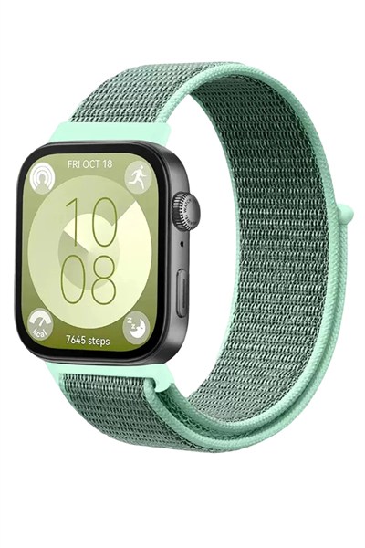 Mey İthalat®  Huawei Fit 4 Hasırlı Cırtcırtlı Kordon - Turkuaz