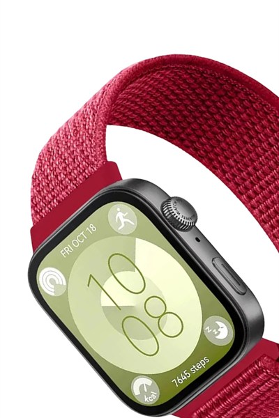 Mey İthalat®  Huawei Fit 4 Hasırlı Cırtcırtlı Kordon - Kırmızı