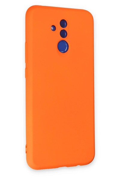 Mey İthalat®  Huawei Mate 20 Lite Kılıf Nano içi Kadife Silikon - Turuncu