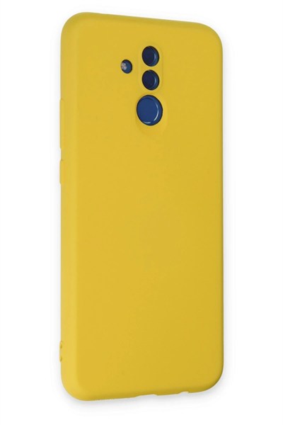 Mey İthalat®  Huawei Mate 20 Lite Kılıf Nano içi Kadife Silikon - Sarı