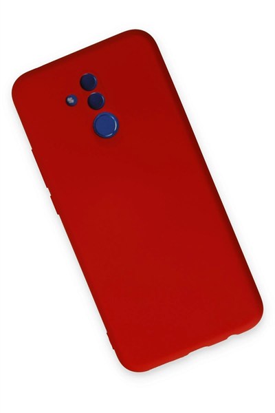 Mey İthalat®  Huawei Mate 20 Lite Kılıf Nano içi Kadife Silikon - Kırmızı