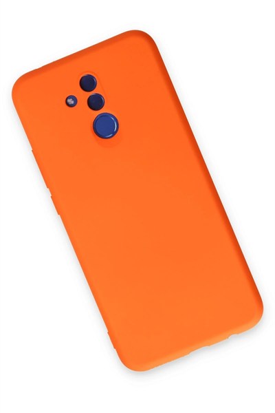 Mey İthalat®  Huawei Mate 20 Lite Kılıf Nano içi Kadife Silikon - Turuncu