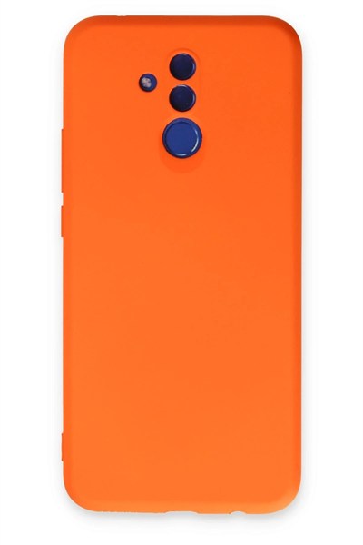 Mey İthalat®  Huawei Mate 20 Lite Kılıf Nano içi Kadife Silikon - Turuncu