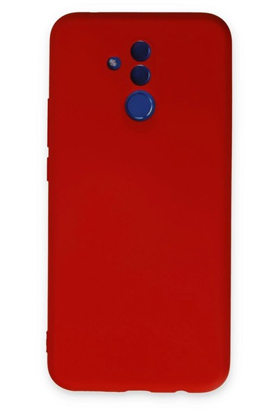 Mey İthalat®  Huawei Mate 20 Lite Kılıf Nano içi Kadife Silikon - Kırmızı