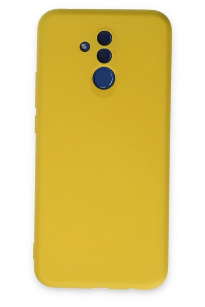 Mey İthalat®  Huawei Mate 20 Lite Kılıf Nano içi Kadife Silikon - Sarı