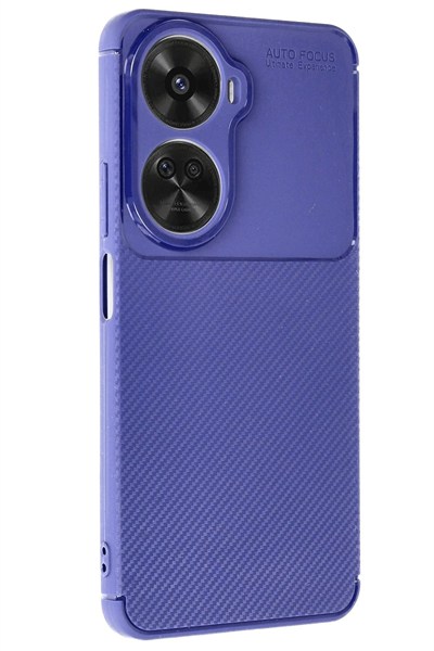 Mey İthalat®  Huawei Nova 12 SE Kılıf Auto Focus Karbon Kapak - Lacivert