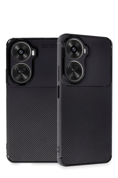 Mey İthalat®  Huawei Nova 12 SE Kılıf Auto Focus Karbon Kapak - Siyah