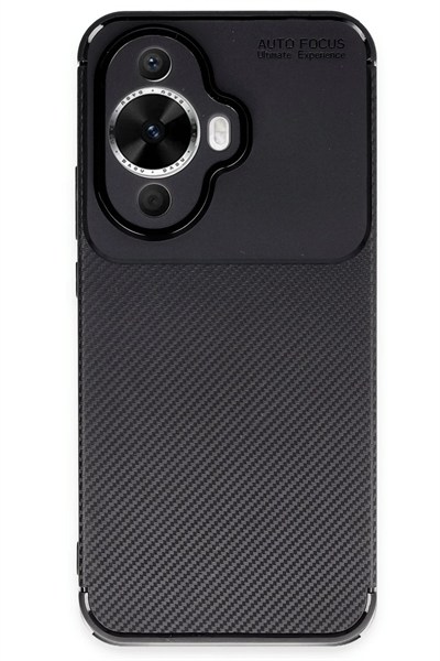 Mey İthalat®  Huawei Nova 12S Kılıf Auto Focus Karbon Kapak - Siyah