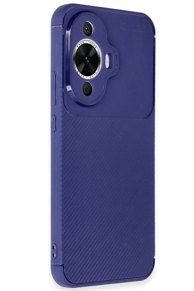 Mey İthalat®  Huawei Nova 12S Kılıf Auto Focus Karbon Kapak - Lacivert