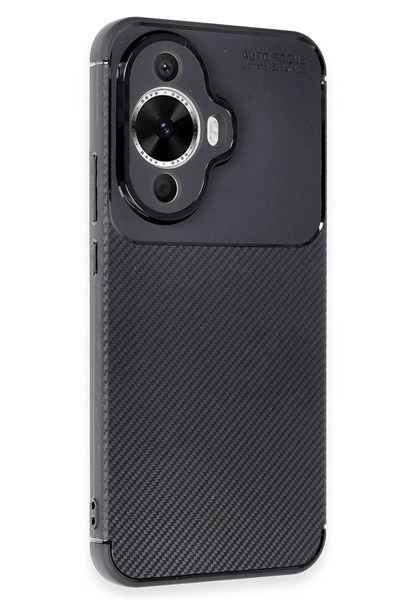 Mey İthalat®  Huawei Nova 12S Kılıf Auto Focus Karbon Kapak - Siyah