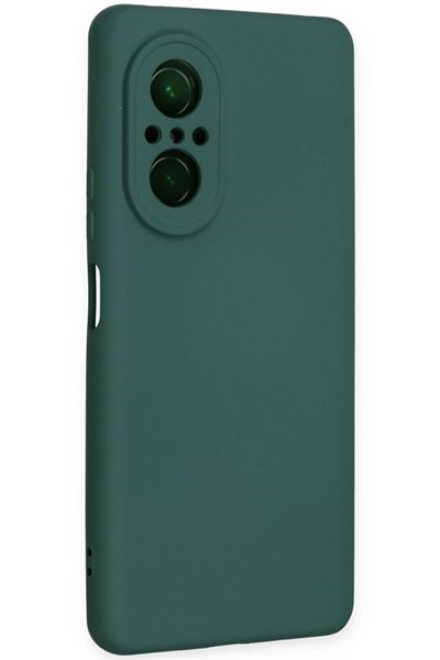 Mey İthalat®  Huawei Nova 9 SE Kılıf Nano içi Kadife Silikon - Koyu Yeşil