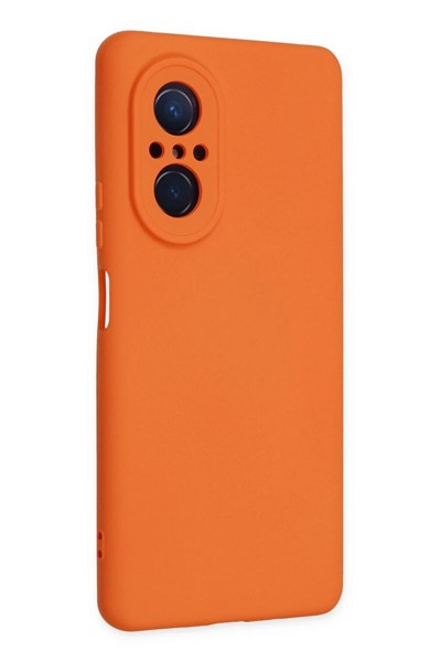 Mey İthalat®  Huawei Nova 9 SE Kılıf Nano içi Kadife Silikon - Turuncu
