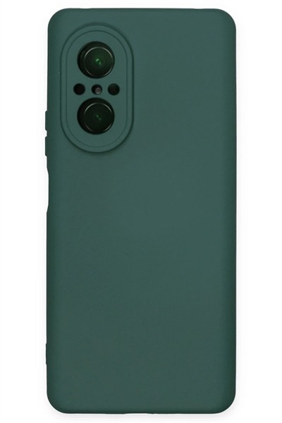 Mey İthalat®  Huawei Nova 9 SE Kılıf Nano içi Kadife Silikon - Koyu Yeşil