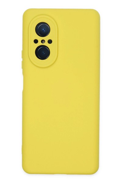 Mey İthalat®  Huawei Nova 9 SE Kılıf Nano içi Kadife Silikon - Sarı