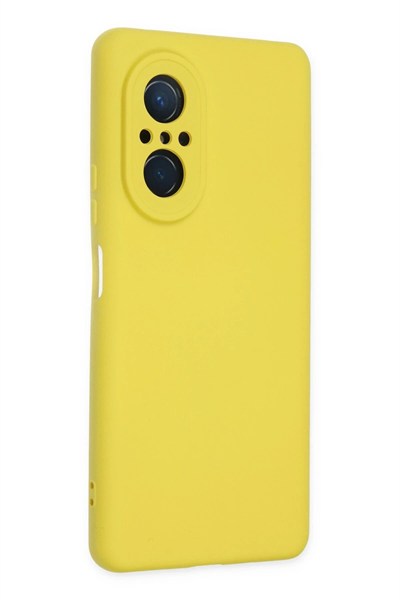 Mey İthalat®  Huawei Nova 9 SE Kılıf Nano içi Kadife Silikon - Sarı