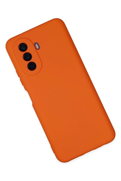 Mey İthalat®  Huawei Nova Y70 Kılıf Nano içi Kadife Silikon - Turuncu