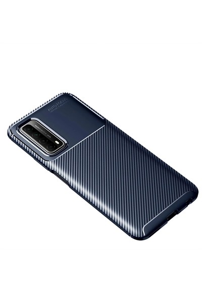 Mey İthalat®  Huawei P Smart 2021 Kılıf Auto Focus Karbon Kapak - Lacivert