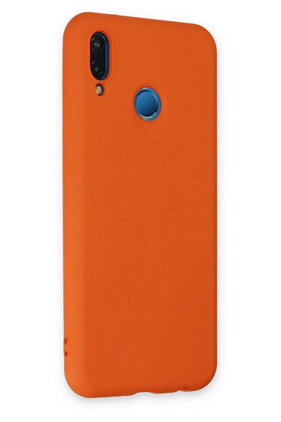 Mey İthalat®  Huawei P20 Lite Kılıf Nano içi Kadife Silikon - Turuncu